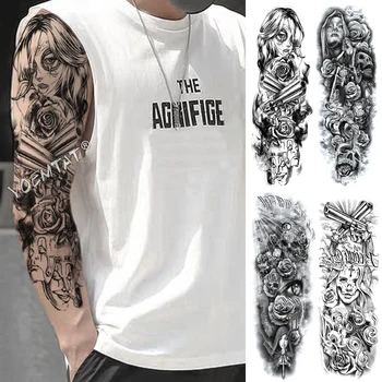 Large Arm Sleeve Tattoo Mask Rose Gun Waterproof Temporary Fake Tatoo Sticker Skull Old School Cross Pray Men Women Full Tatto 
Large Arm Sleeve Tattoo Mask Rose Gun Waterproof Temporary Fake Tatoo Sticker Skull Old School Cross Pray Men Women Full Tatto