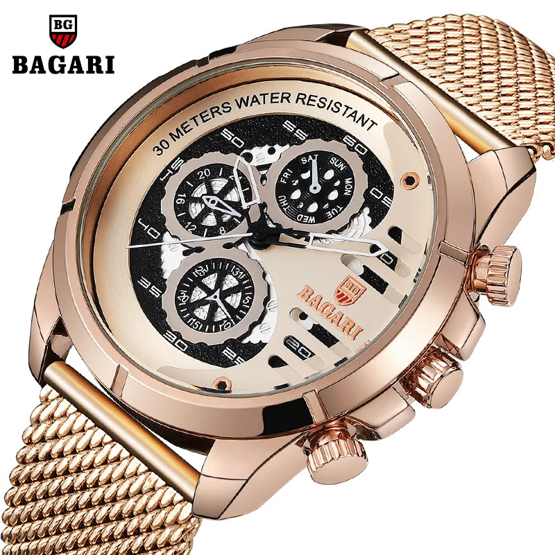 Bagari ParknShop to 1802P Calendar Quartz Steel Watch