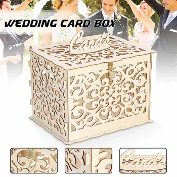 2 Types DIY Wedding Gift Card Box Wooden Money Box with Lock and Key Beautiful Wedding Decoration Supplies for Birthday Party
2 Types DIY Wedding Gift Card Box Wooden Money Box with Lock and Key Beautiful Wedding Decoration Supplies for Birthday Party