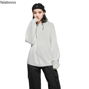 Autumn and winter new Loose sweater with zipper medium long thin loose warm sweater knit sweater women Pullovers Solid Z3
Autumn and winter new Loose sweater with zipper medium long thin loose warm sweater knit sweater women Pullovers Solid Z3