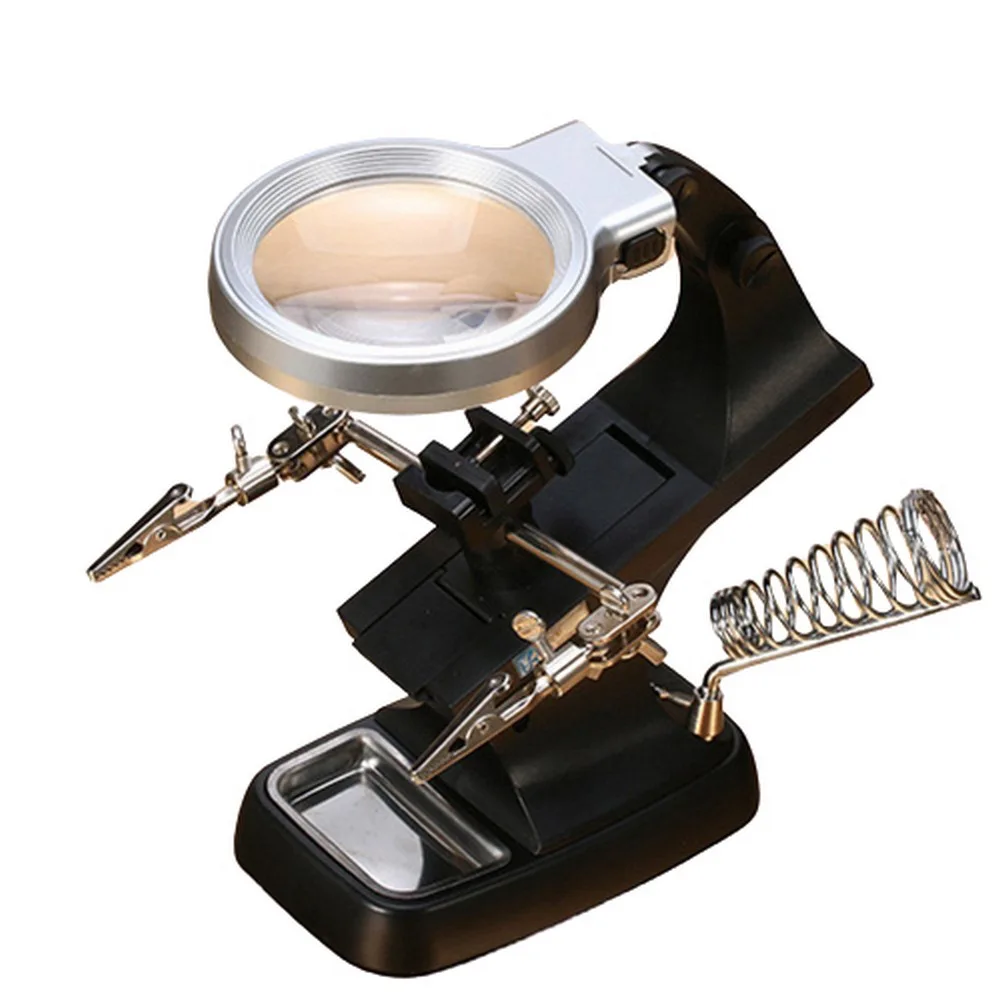 Soldering Iron Stand Welding Magnifying Glass Tool With Illuminated Glasses LED Alligator Clip Holder Clamp Helping Hand Repair
Soldering Iron Stand Welding Magnifying Glass Tool With Illuminated Glasses LED Alligator Clip Holder Clamp Helping Hand Repair
