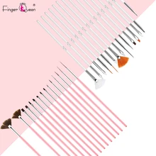 15 pièces Nail Art brosse ensemble pour détaillant Striping avec des brosses de Gel pinceaux de peinture outil de pointillage ventilateur brosse et doublure(China)
