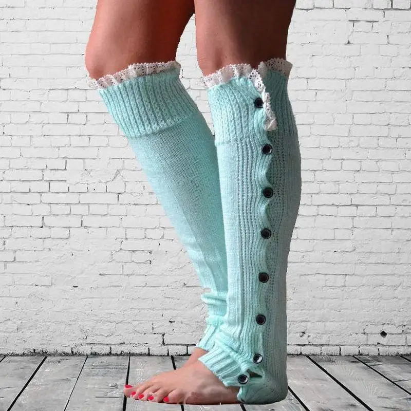 

Lace button down Leg Warmer Ballet Dance Warm up knitted booty Gaiters Boot Cuffs Stockin Socks Boot Covers Leg Protection Brace