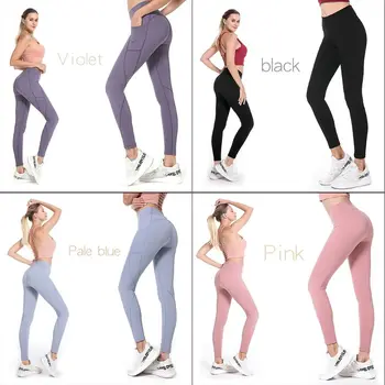 Womens High Waist Yoga Pants with Side Pockets Solid Color Tummy Control 4 Way Stretch Leggings Butt Lift Running Tights
Womens High Waist Yoga Pants with Side Pockets Solid Color Tummy Control 4 Way Stretch Leggings Butt Lift Running Tights