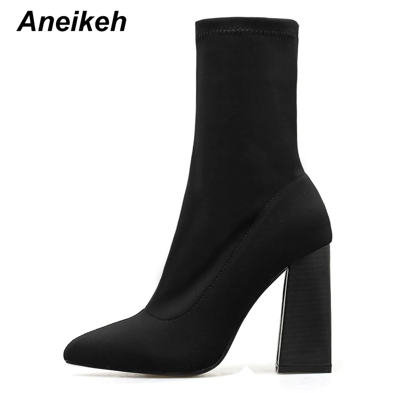 Aneikeh 2019 Fashion Spring/Autumn Stretch Fabric Chelsea Ankle Boots Pointed Toe Women's Boots Thick Heel Party blackSize 41 42
Aneikeh 2019 Fashion Spring/Autumn Stretch Fabric Chelsea Ankle Boots Pointed Toe Women's Boots Thick Heel Party blackSize 41 42