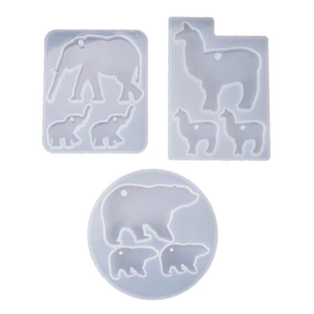 3Pcs Crystal Epoxy Resin Mold Elephant Alpaca Bear Keychain Casting Silicone Mould Set DIY Crafts Jewelry Pendant Making Tools
3Pcs Crystal Epoxy Resin Mold Elephant Alpaca Bear Keychain Casting Silicone Mould Set DIY Crafts Jewelry Pendant Making Tools