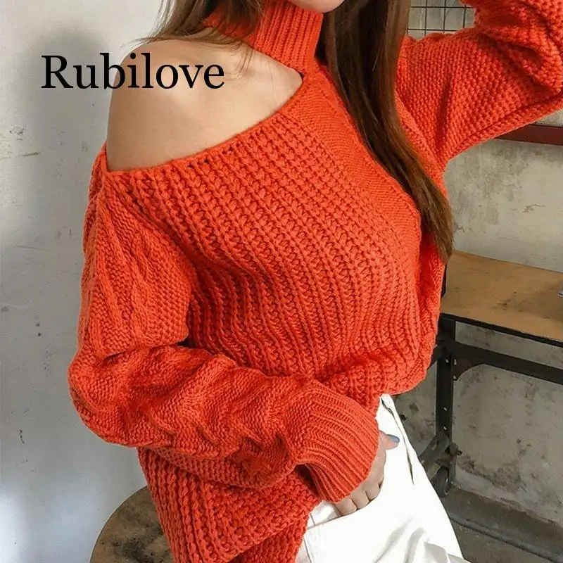 Женский вязаный свитер Rubilove пуловер на одно плечо Осень-зима 2019 | Женская одежда