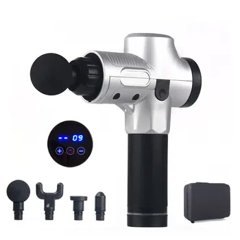 New deep massage vibration 3 gears 4 head fascia gun Silver screen plus or minus 20 gearsEU PLUG GM 
New deep massage vibration 3 gears 4 head fascia gun Silver screen plus or minus 20 gearsEU PLUG GM