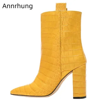 Crocodile Pattern Boots Women Square High Heel Party Bottes Point Toe Plus Size Botas 2020 Fall Winter Hot Sell Mid Calf Boots
Crocodile Pattern Boots Women Square High Heel Party Bottes Point Toe Plus Size Botas 2020 Fall Winter Hot Sell Mid Calf Boots