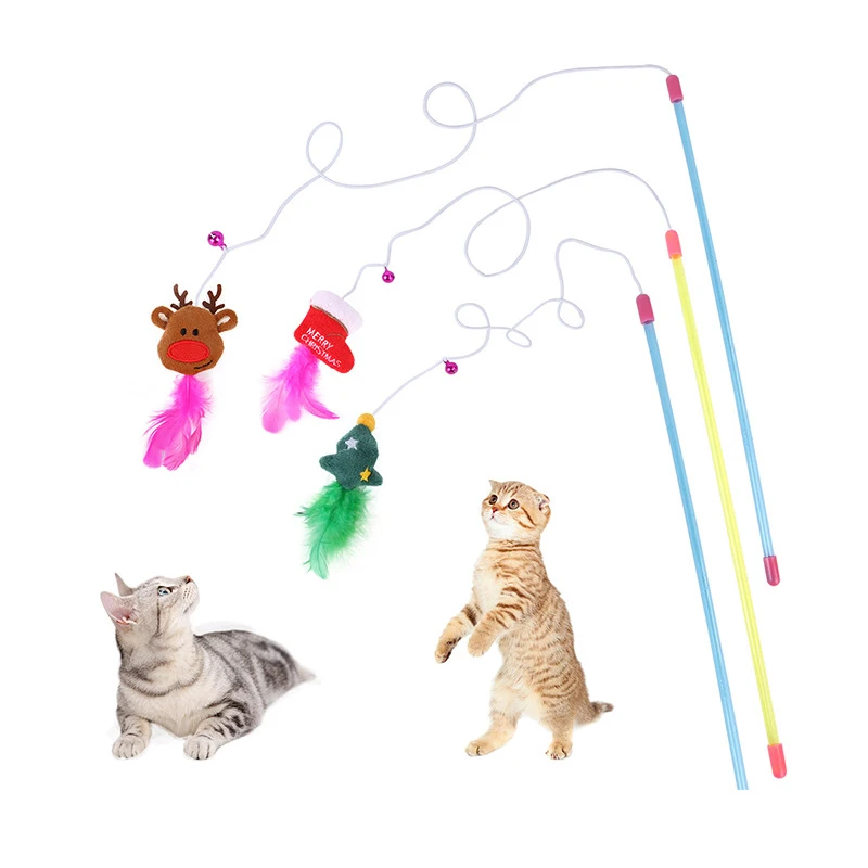 Funny and lovely Christmas Day boots with deer tease cat stick plush feather bell tease cat toy rabbit hair ball cat toy
Funny and lovely Christmas Day boots with deer tease cat stick plush feather bell tease cat toy rabbit hair ball cat toy