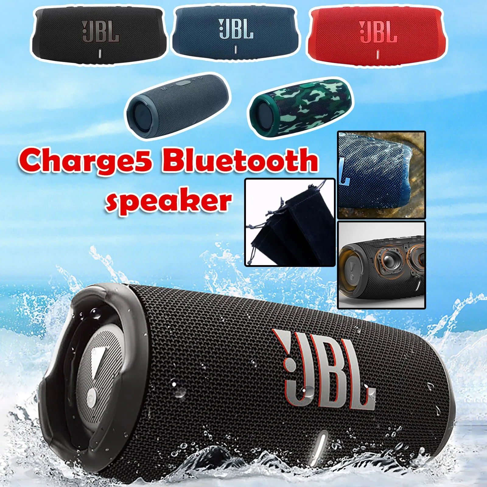 Bluetooth-Колонка JBL Charge5 Беспроводная музыкальная Hi-Fi-колонка глубокий динамик