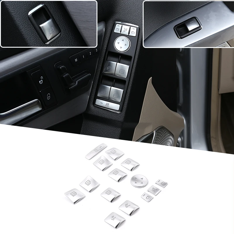 14pc For Model S/X/SLK/GLK X204/G500 /A/B/CLA/C W204/GLA/ML/E W212/GLE W176 W246 ABS Silver Window Lift Switch Button Cover Trim
14pc For Model S/X/SLK/GLK X204/G500 /A/B/CLA/C W204/GLA/ML/E W212/GLE W176 W246 ABS Silver Window Lift Switch Button Cover Trim
