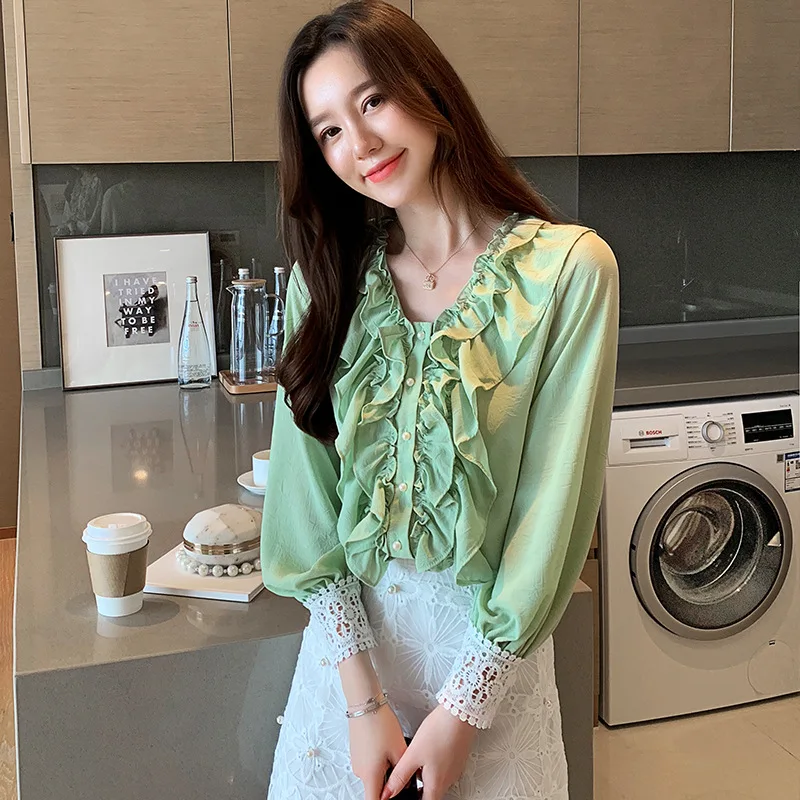 Chiffon Shirt Female Autumn 2020 Spring New Style Lace Wavy Edge Trend Versatile Early Autumn-Western Style Tops Young
Chiffon Shirt Female Autumn 2020 Spring New Style Lace Wavy Edge Trend Versatile Early Autumn-Western Style Tops Young