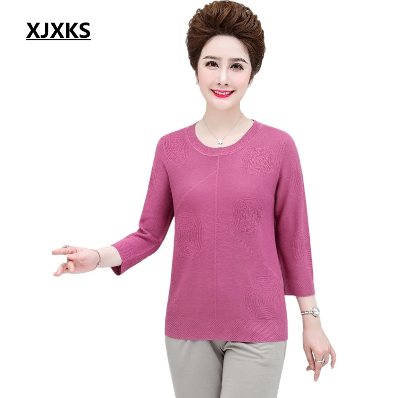 XJXKS Fall 2019 High Quality Women Sweater 7/10 Sleeve Breathable Jumper Plus Size Women Pullover Women Knitted Sweater
XJXKS Fall 2019 High Quality Women Sweater 7/10 Sleeve Breathable Jumper Plus Size Women Pullover Women Knitted Sweater