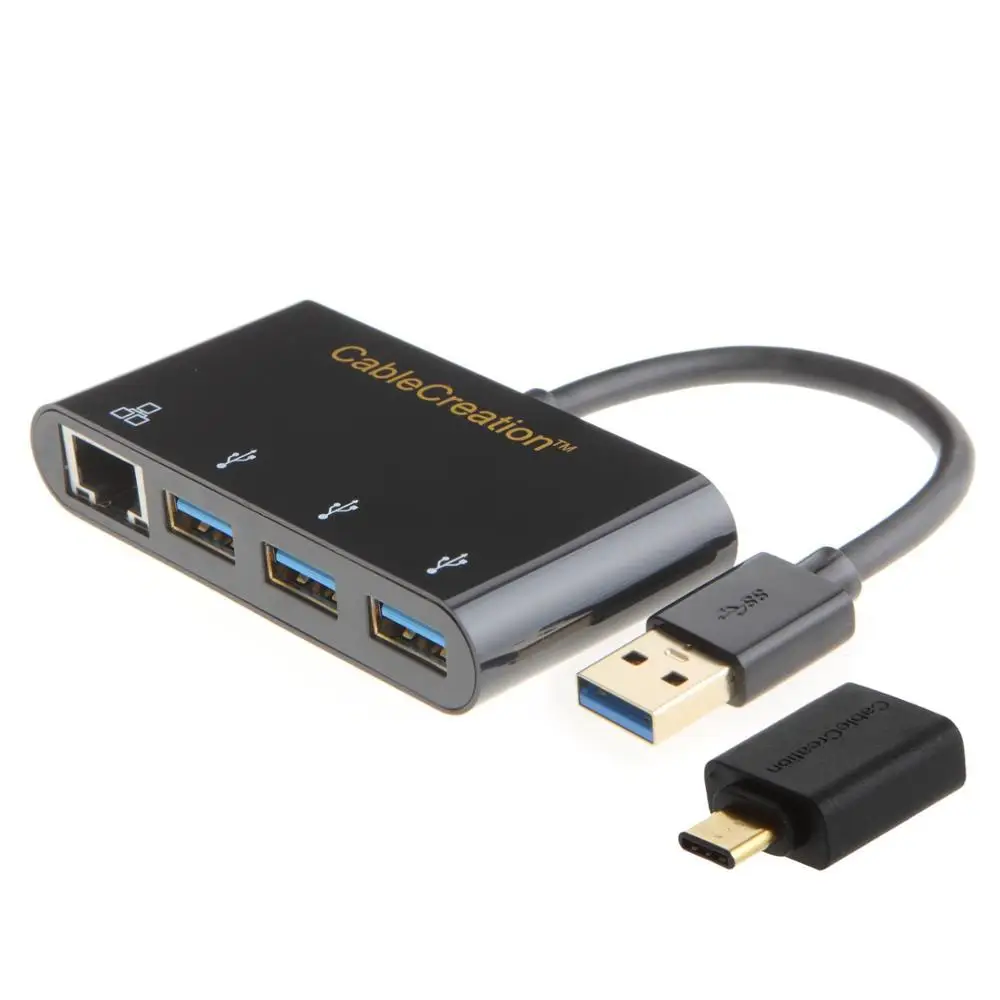 2 in 1 USB 3.0 Adapter, CableCreation USB 3.0 + USB 3.1 Type C to 3 x USB 3.0 + Gigabit Ethernet Adapter, Support More OS
2 in 1 USB 3.0 Adapter, CableCreation USB 3.0 + USB 3.1 Type C to 3 x USB 3.0 + Gigabit Ethernet Adapter, Support More OS