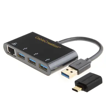 2 in 1 USB 3.0 Adapter, CableCreation USB 3.0 + USB 3.1 Type C to 3 x USB 3.0 + Gigabit Ethernet Adapter, Support More OS
2 in 1 USB 3.0 Adapter, CableCreation USB 3.0 + USB 3.1 Type C to 3 x USB 3.0 + Gigabit Ethernet Adapter, Support More OS