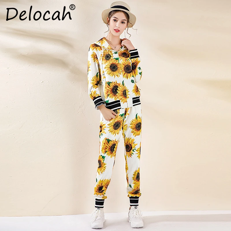 Delocah Autumn Winter Women New Set Runway Fashion Designer Long Sleeve Printed Jacket+ Long Pants Two Pieces Set Ladys Suits
Delocah Autumn Winter Women New Set Runway Fashion Designer Long Sleeve Printed Jacket+ Long Pants Two Pieces Set Ladys Suits
