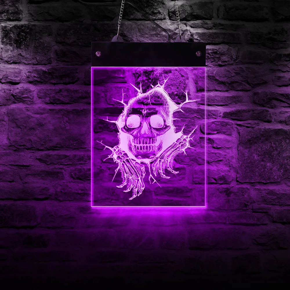 Cracked Evil Skeleton Head LED Night Light Halloween Skull Display Sign Electronic Lighted Acrylic Light Board Man Cave Decor
Cracked Evil Skeleton Head LED Night Light Halloween Skull Display Sign Electronic Lighted Acrylic Light Board Man Cave Decor