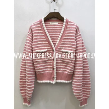 Pink Cardigan Women's New Sweater jacket Top Long Sleeve V-Neck Cardigan High Quality Sweater 2020 Spring Autumn Knit cardigan
Pink Cardigan Women's New Sweater jacket Top Long Sleeve V-Neck Cardigan High Quality Sweater 2020 Spring Autumn Knit cardigan