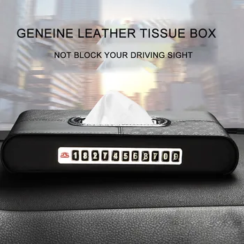 Car tissue box genuine leather tissue napking holder paper towel box handkerchief case with parking number plate carstyling
Car tissue box genuine leather tissue napking holder paper towel box handkerchief case with parking number plate carstyling