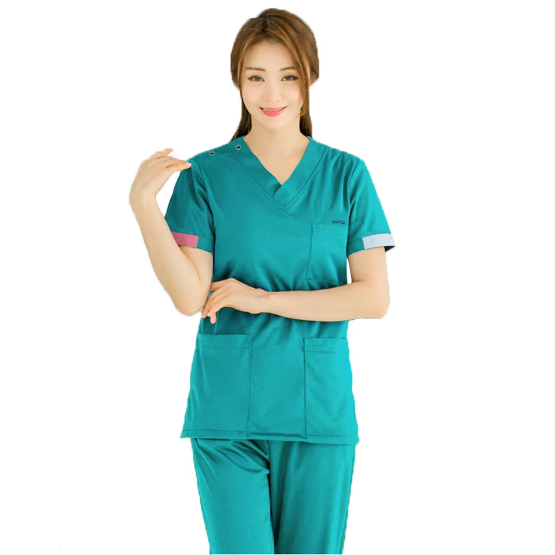 Female medical scrub set stretch rib knit scrub nursing uniforms elastic medical clothes spot suit women's Top&Pant
Female medical scrub set stretch rib knit scrub nursing uniforms elastic medical clothes spot suit women's Top&Pant