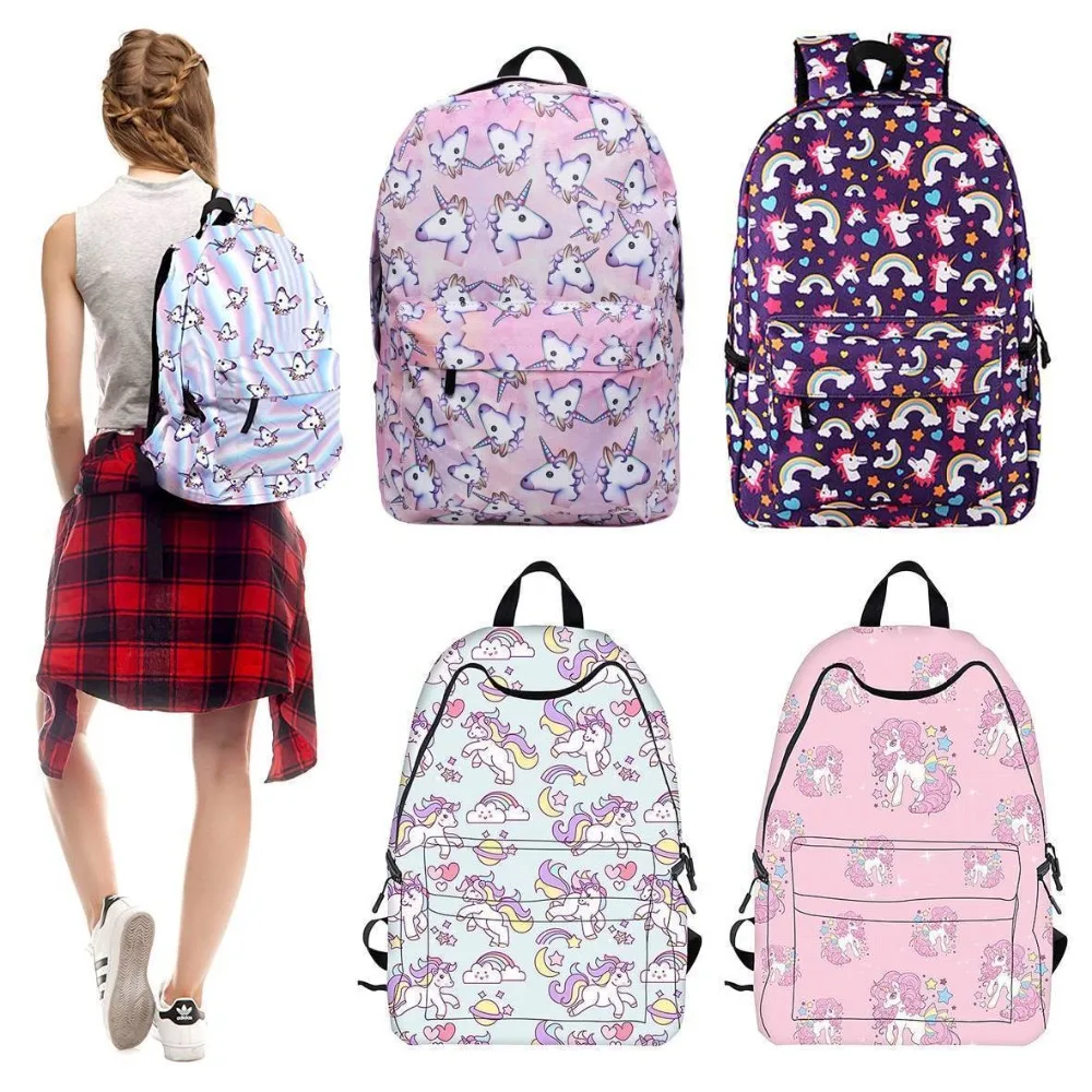 Радужный рюкзак для девочек и женщин школьный дорожный ранец на ремне модная