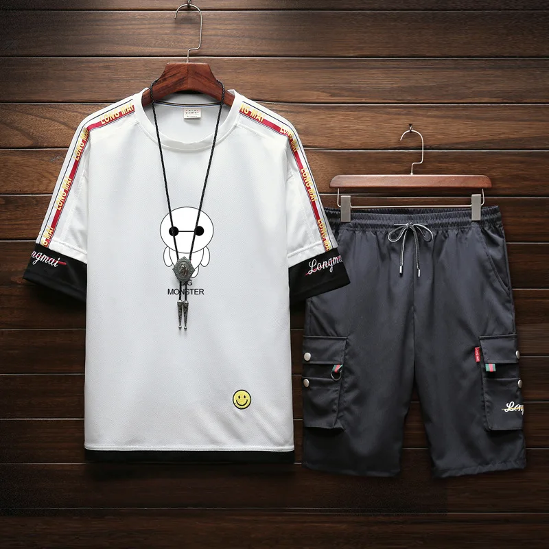 2019 Summer New Style Japanese-style Casual White Printed Large Size Short Sleeve T-shirt Short Bib Overall Set Men's Tz831
2019 Summer New Style Japanese-style Casual White Printed Large Size Short Sleeve T-shirt Short Bib Overall Set Men's Tz831