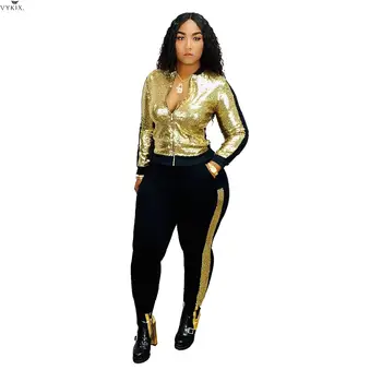 Womens Tracksuit Set Club Patchwork Sequin Women Tracksuit Zip Neck Jacket + Pencil Pants Autumn Warm Elegant Two Piece Set Slim
Womens Tracksuit Set Club Patchwork Sequin Women Tracksuit Zip Neck Jacket + Pencil Pants Autumn Warm Elegant Two Piece Set Slim