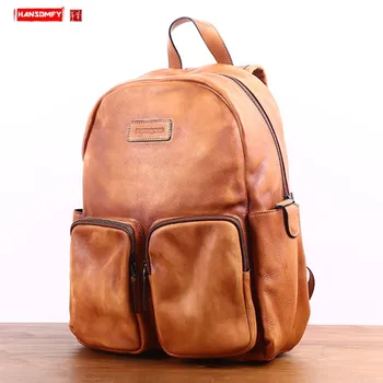 Large-capacity Backpack Men's Leather Retro Schoolbag Men Fashion Trend Travel Backpack Laptop Bag The First Layer of Leather
Large-capacity Backpack Men's Leather Retro Schoolbag Men Fashion Trend Travel Backpack Laptop Bag The First Layer of Leather