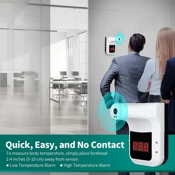 Wall-Mounted Infrared Thermometer Non-Contact Hand Free Forehead Thermometer for Offices Factories Schools Mall Subway Y
Wall-Mounted Infrared Thermometer Non-Contact Hand Free Forehead Thermometer for Offices Factories Schools Mall Subway Y