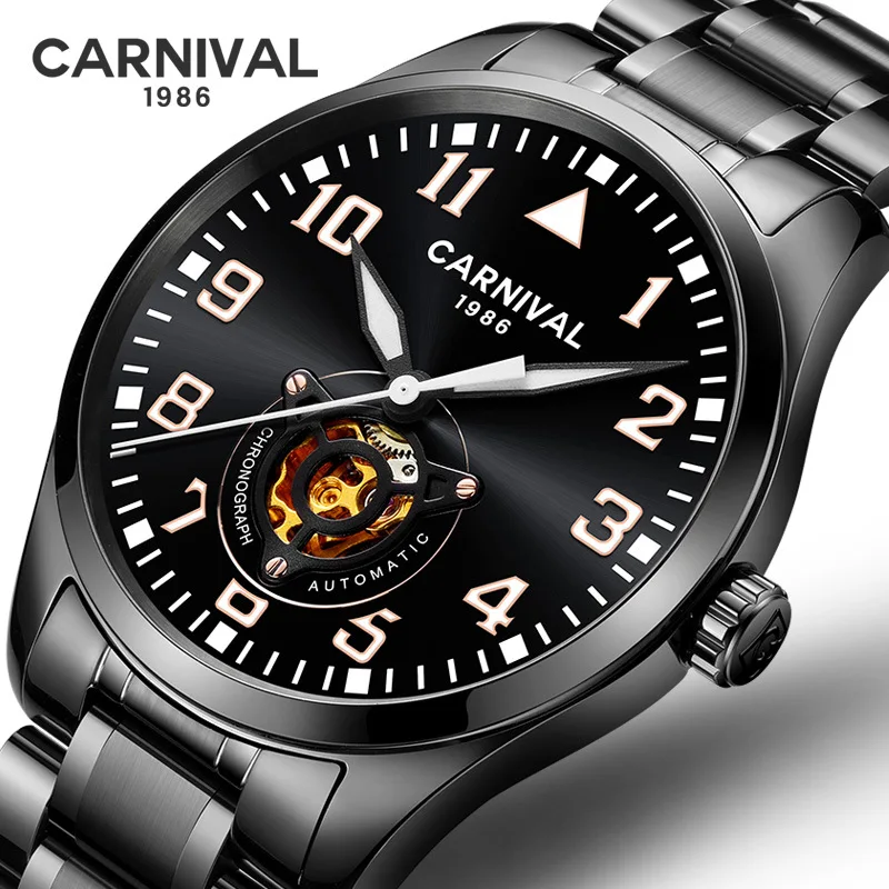 CARNIVAL Automatic Military Watch Men Luxury Brand Waterproof Fashion Black Luminous Mechanical Wrist Watches Relogio Masculino
CARNIVAL Automatic Military Watch Men Luxury Brand Waterproof Fashion Black Luminous Mechanical Wrist Watches Relogio Masculino