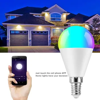 

1PC 6W WiFi Voice Control RGB Energy Saving Dimming LED Bulb E27 E26 E14 B22 Multicolor Smart Light Bulbs