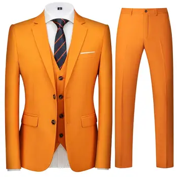 Yunclos Men's Solid Color Suits 3 pcs (Jacket+Vest+Pant) Two button Casual Suit Asian Size Wedding$Business Suit Set Masculine
Yunclos Men's Solid Color Suits 3 pcs (Jacket+Vest+Pant) Two button Casual Suit Asian Size Wedding$Business Suit Set Masculine