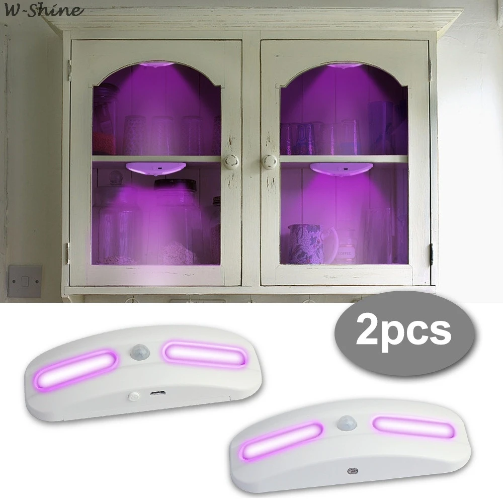 Новинка 2 шт. Ультрафиолетовый бактерицидный светильник ночник с датчиком