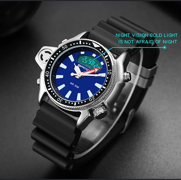 SANDA Fashion Sport Men LED Digital Watches Dual Display Quartz Wristwatch Outdoor Waterproof Military Wristwatches Mens Clock SANDA Fashion Sport Men LED Digital Watches Dual Display Quartz Wristwatch Outdoor Waterproof Military Wristwatches Mens Clock