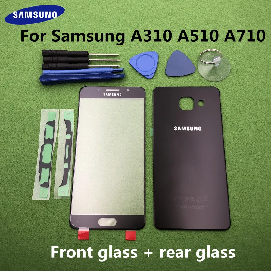 Стеклянный объектив для переднего экрана Samsung Galaxy A5 A3 A7 2016 A510F A310F A710F задняя крышка