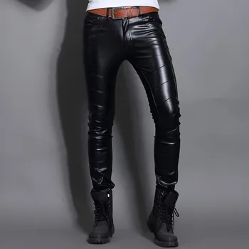 New Fashion PU Leather Mens Pants Winter Fleece Lining Trousers Motorcycle Punk Man Slim Fit Trousers Night Club Skinny Pants
New Fashion PU Leather Mens Pants Winter Fleece Lining Trousers Motorcycle Punk Man Slim Fit Trousers Night Club Skinny Pants