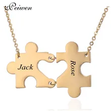 Personalized Couple's Puzzle Heart Pendant Necklaces Stainless Steel Custom Names Necklaces For Lover Best Friends Gift Jewelry
Personalized Couple's Puzzle Heart Pendant Necklaces Stainless Steel Custom Names Necklaces For Lover Best Friends Gift Jewelry