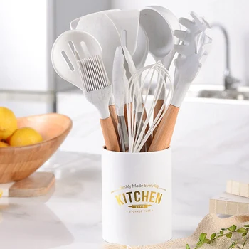 11pcs Set Silicone kitchenware Non Stick Cooking Utensils Set with Storage Box Turner Tongs Spatula Soup Spoon Cooking Tools Set
11pcs Set Silicone kitchenware Non Stick Cooking Utensils Set with Storage Box Turner Tongs Spatula Soup Spoon Cooking Tools Set