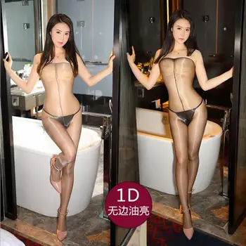 New style 1D oily glittering borderless tube top one-piece stockings sexy stockings sexy open crotch pantyhose women
New style 1D oily glittering borderless tube top one-piece stockings sexy stockings sexy open crotch pantyhose women