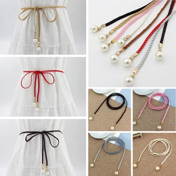 Women Belt Style Candy Color Waist Chain Hemp Rope Braided Big Pearl Dress Belt Waistband Clothes Accessories 2019 New Arrival
Women Belt Style Candy Color Waist Chain Hemp Rope Braided Big Pearl Dress Belt Waistband Clothes Accessories 2019 New Arrival