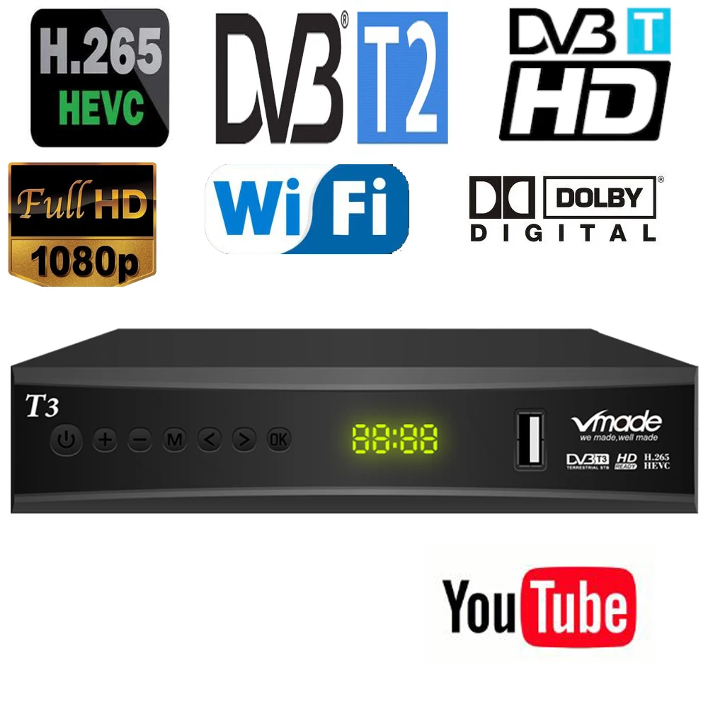 H265 Hevc New Dvb T2 Tv Receiver Supports Youtube Dolby ac3 Hevc H265 Updated From DVB-T
H265 Hevc New Dvb T2 Tv Receiver Supports Youtube Dolby ac3 Hevc H265 Updated From DVB-T