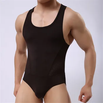 Mens Sexy Onesie Fashion Sleeveless Shapewear Male Sleep Lounge Wear Patchwork Man Vest Shorts All in One Jumpsuits Plus Size 
Mens Sexy Onesie Fashion Sleeveless Shapewear Male Sleep Lounge Wear Patchwork Man Vest Shorts All in One Jumpsuits Plus Size