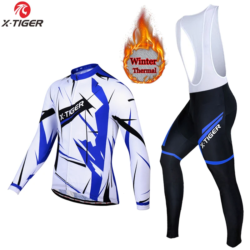 Фото X-TIGER Man Winter Pro Cycling Jersey Set Long Sleeve Thermal Fleece Bicycle Suit Wear Bike Clothing Maillot Ciclismo | Спорт и