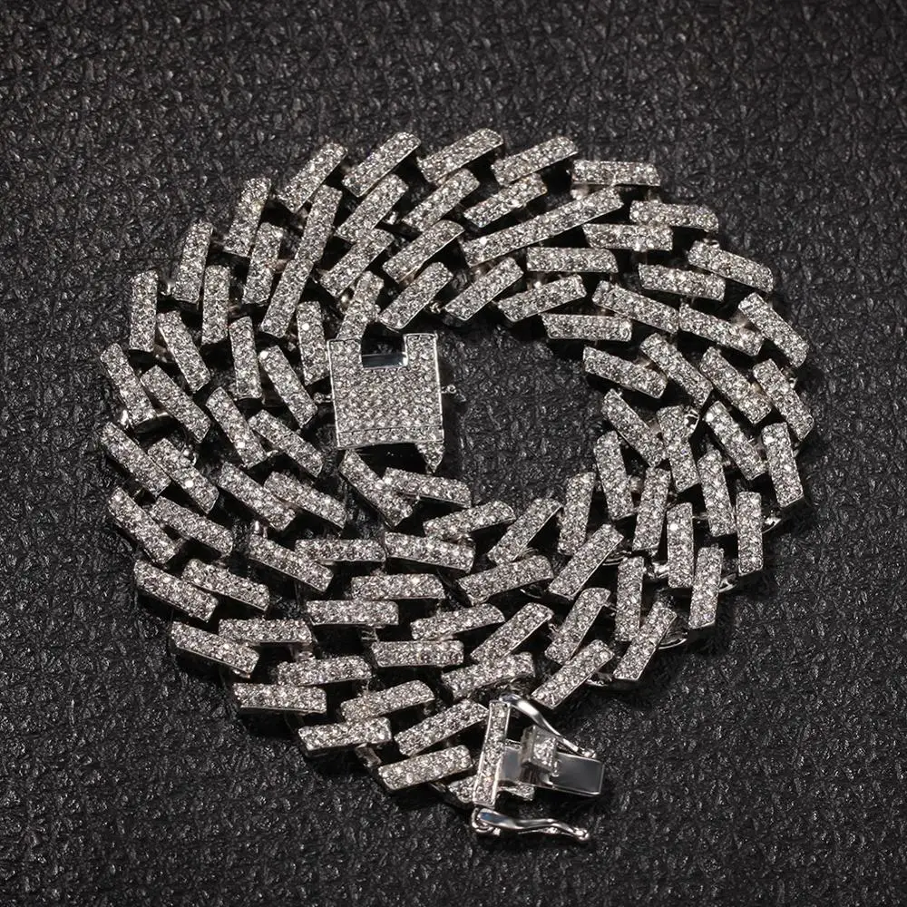 13mm Miami Prong Cuban Chain Link Silver Color Necklaces 2 Row Full Iced Out Rhinestones Bracelet Set for Mens Hip Hop Chains
13mm Miami Prong Cuban Chain Link Silver Color Necklaces 2 Row Full Iced Out Rhinestones Bracelet Set for Mens Hip Hop Chains