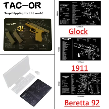 Tactical Handgun Cleaning Rubber Mat Parts Diagram Instruction Armorers Bench Mat Mouse Pad for Hunting Glock 1911 Beretta 92 XD
Tactical Handgun Cleaning Rubber Mat Parts Diagram Instruction Armorers Bench Mat Mouse Pad for Hunting Glock 1911 Beretta 92 XD