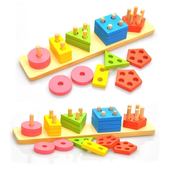 Wooden Geometric Column Toy Shape Color Sorting Blocks Educational Learning Tool for Kids Toddlers Preschoolers Early Education
Wooden Geometric Column Toy Shape Color Sorting Blocks Educational Learning Tool for Kids Toddlers Preschoolers Early Education