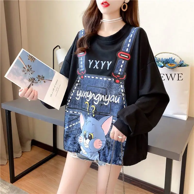 ZuoLunOuBa Spring Autumn Thin Style Women Hoody Korean Loose Print Cartoon Blue Lovely Cat Sweatshirt Long Sleeve Pullover Femal
ZuoLunOuBa Spring Autumn Thin Style Women Hoody Korean Loose Print Cartoon Blue Lovely Cat Sweatshirt Long Sleeve Pullover Femal