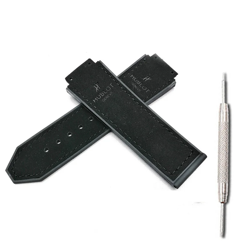 Leather + Rubber strap men's watch accessories 22mm buckle rubber watch strap for HUBLOT series 19mmx25mm waterproof bracelet wa 
Leather + Rubber strap men's watch accessories 22mm buckle rubber watch strap for HUBLOT series 19mmx25mm waterproof bracelet wa