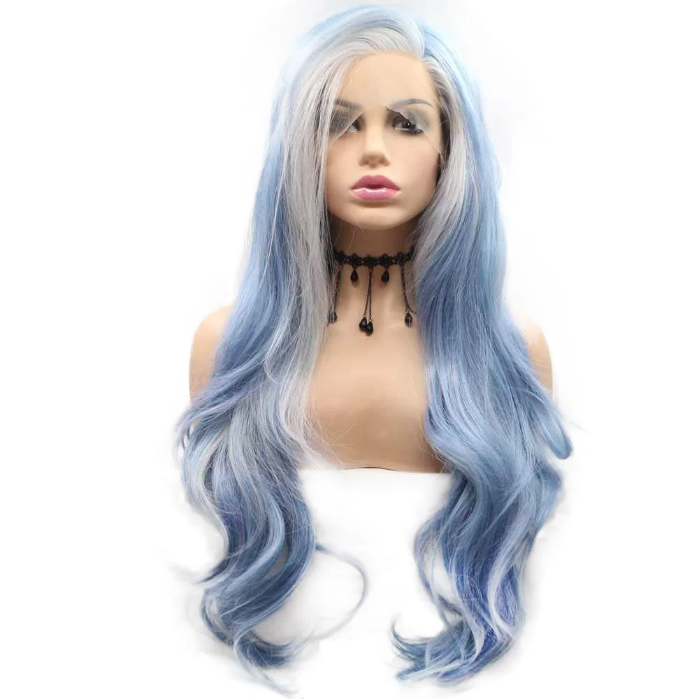Kanekalon Mermaid Blue White Mixed Color Lace Front Wig Synthetic Long Natural Wavy Side Part Wig Glueless Heat Resistant Fiber
Kanekalon Mermaid Blue White Mixed Color Lace Front Wig Synthetic Long Natural Wavy Side Part Wig Glueless Heat Resistant Fiber